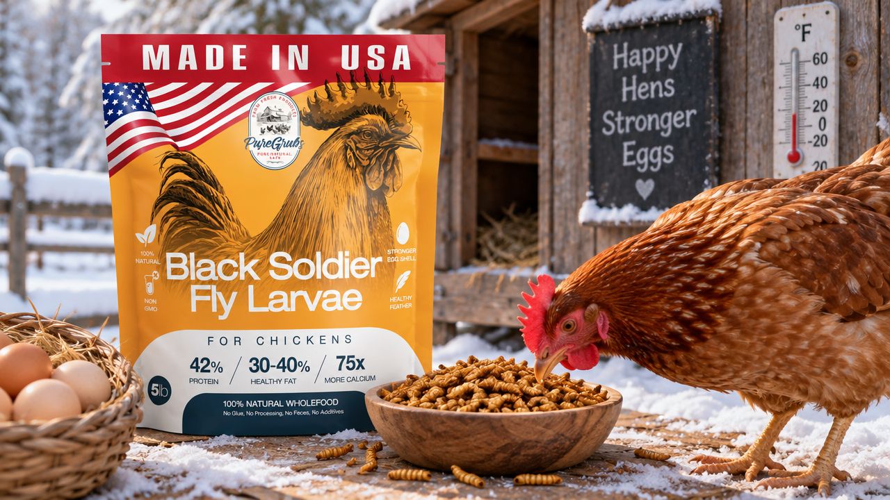 USA GROWN BLACK SOLDIER FLY LARVAE FOR CHICKENS