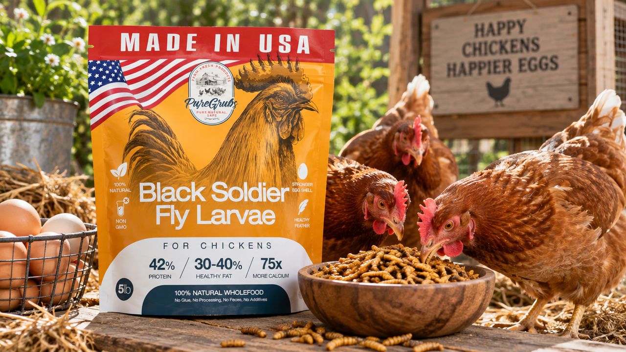 USA GROWN BLACK SOLDIER FLY LARVAE FOR CHICKENS