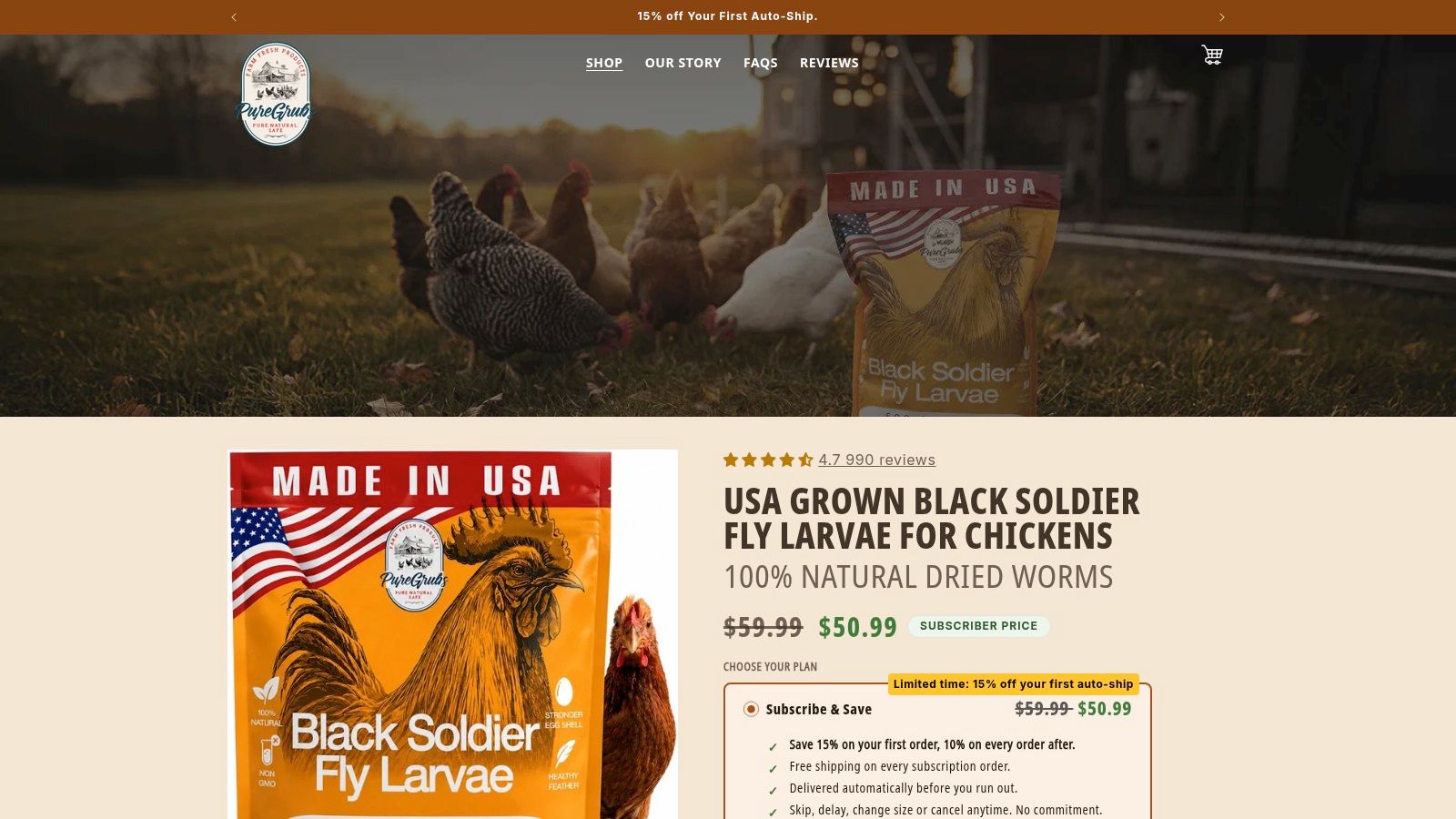 Screenshot from https://puregrubs.com/products/black-soldier-fly-larvae