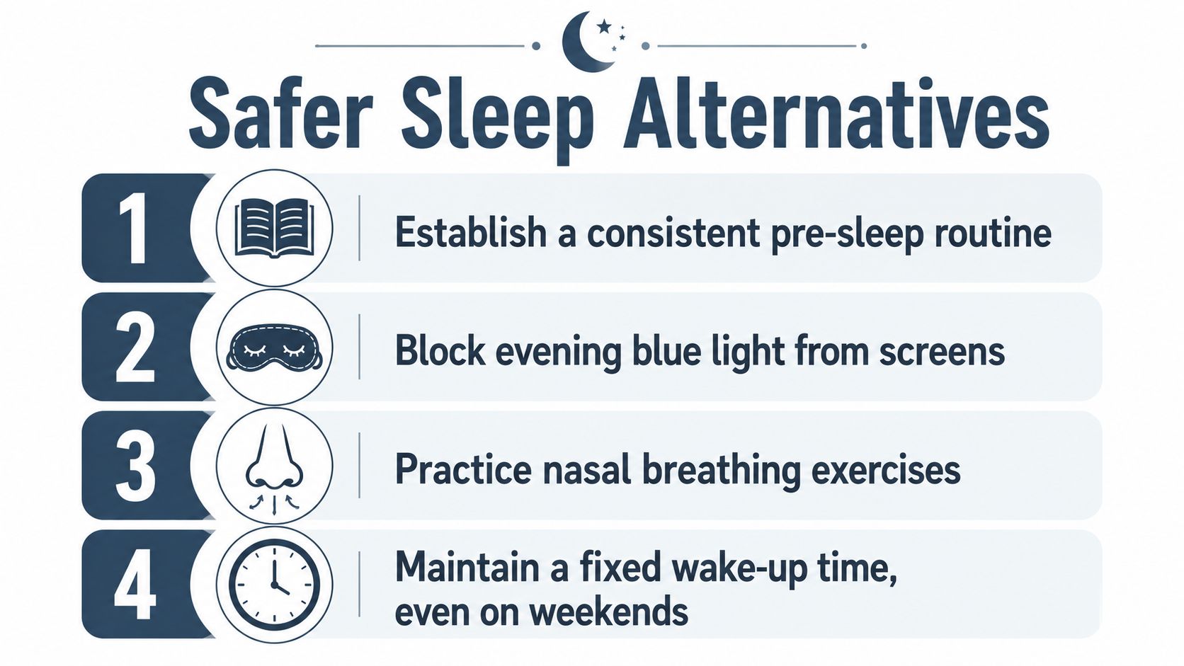A list of four safer alternatives to sleep aids to improve sleep quality naturally and consistently.