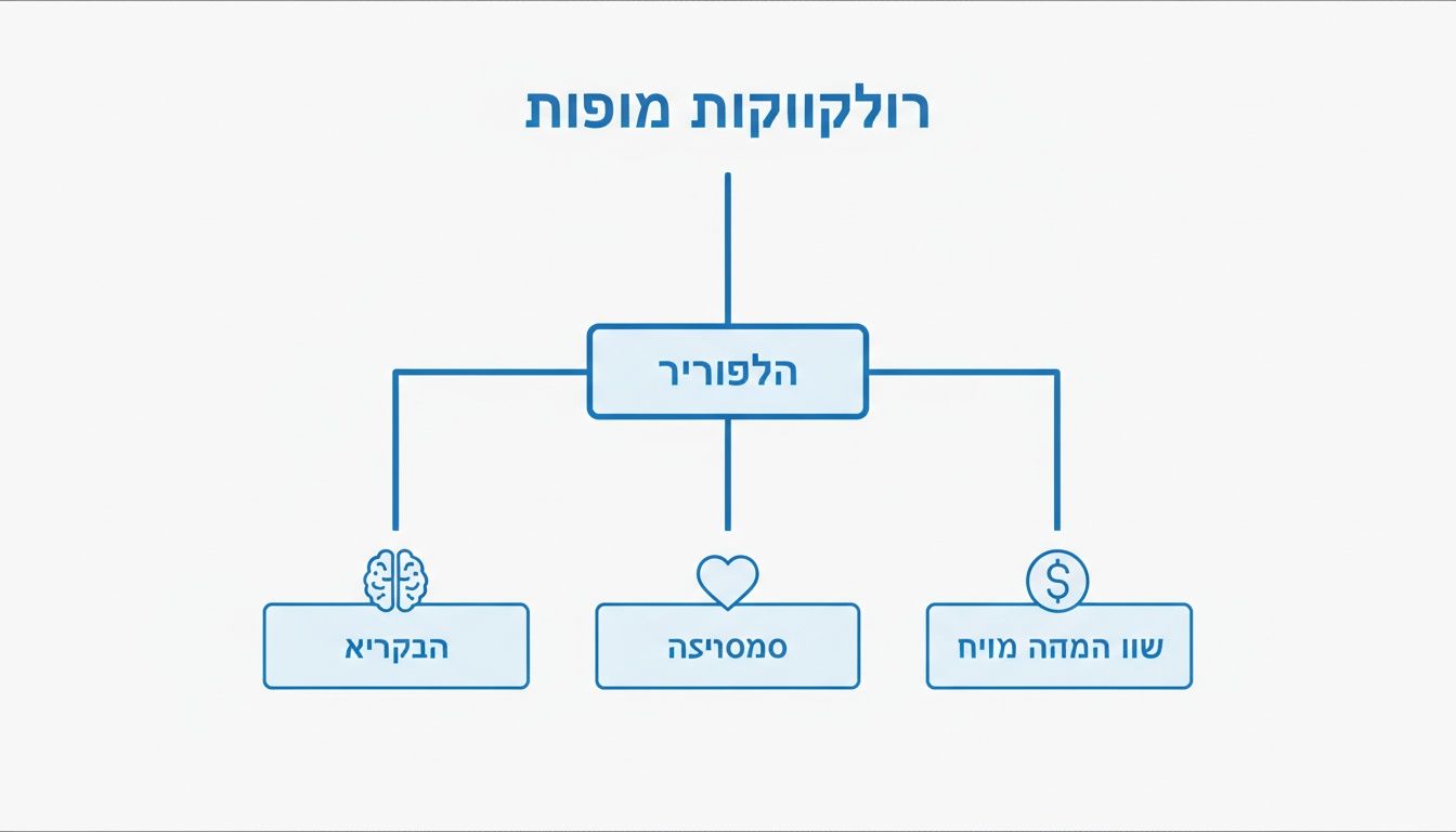 תרשים המציג מיומנויות תפקיד מרכזיות: חשיבה, אמפתיה וערך כלכלי.