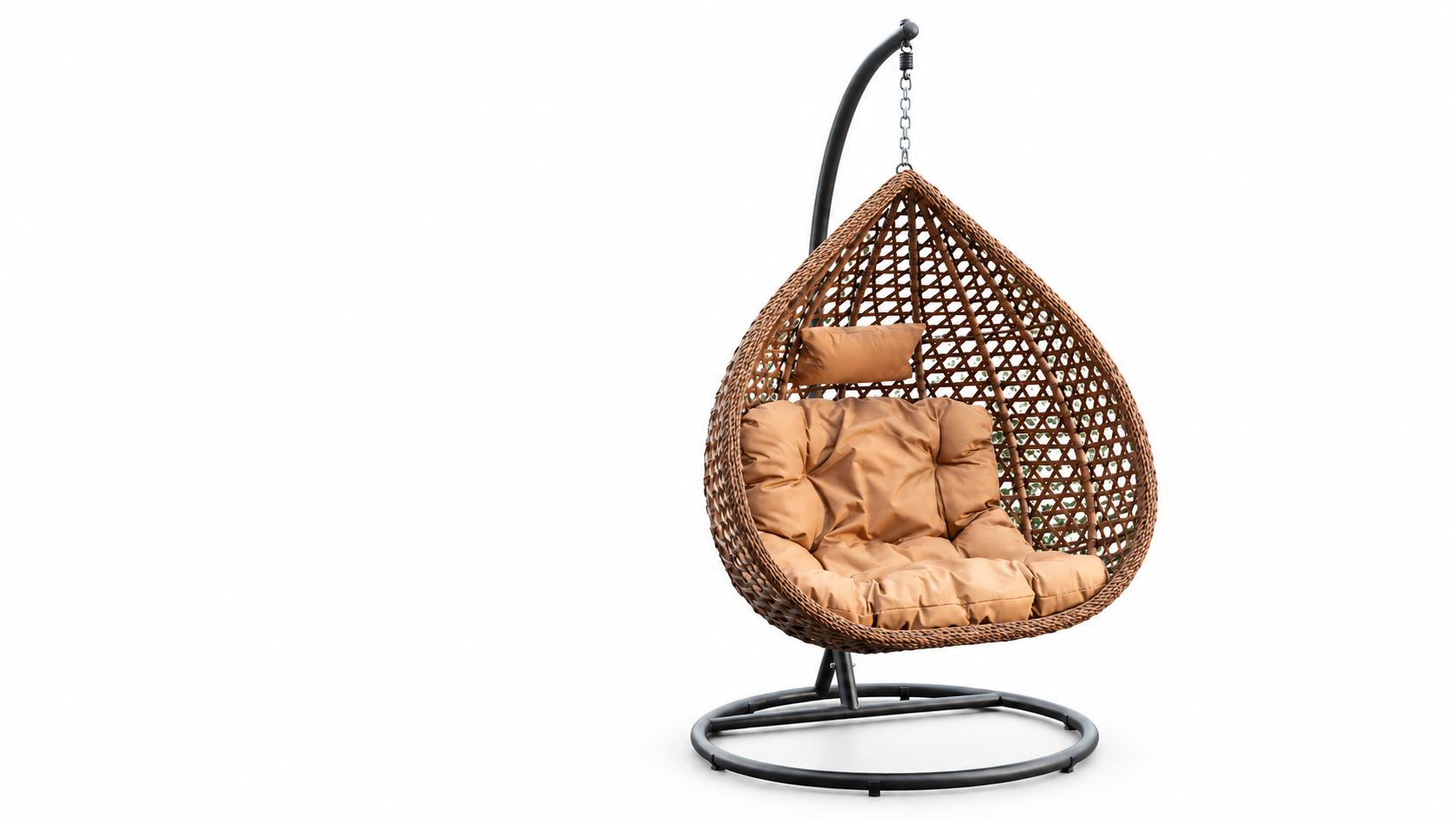 Fauteuil suspendu finition marron clair et marron | Bali