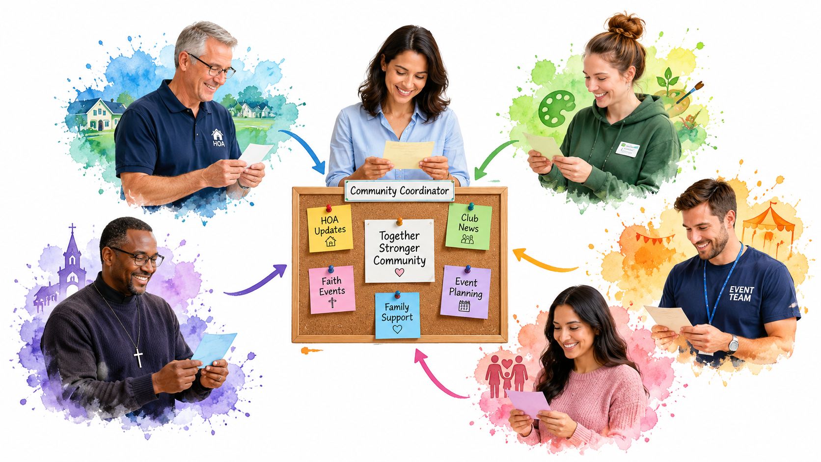 A community coordinator centralizes information from various community representatives for a stronger, connected, and supportive neighborhood network.