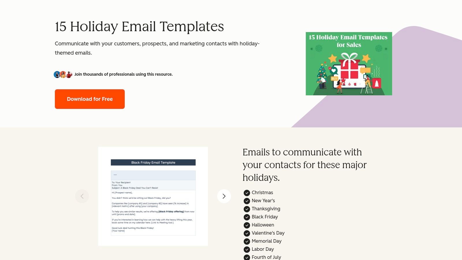 HubSpot, 15 holiday email templates