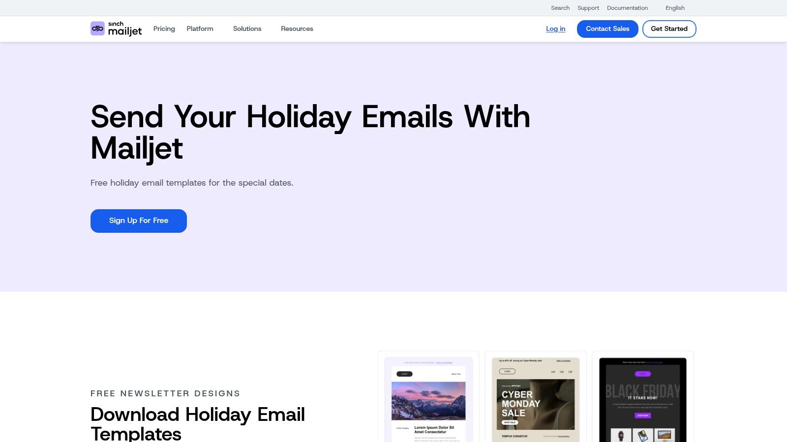 Mailjet, Holiday email marketing templates
