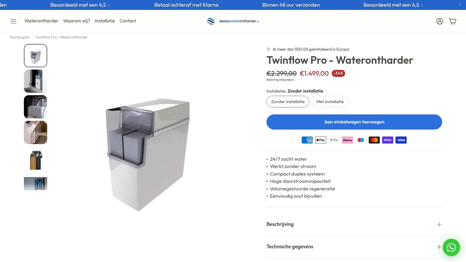 Screenshot from https://bestewaterontharder.nl/products/twinflow-pro