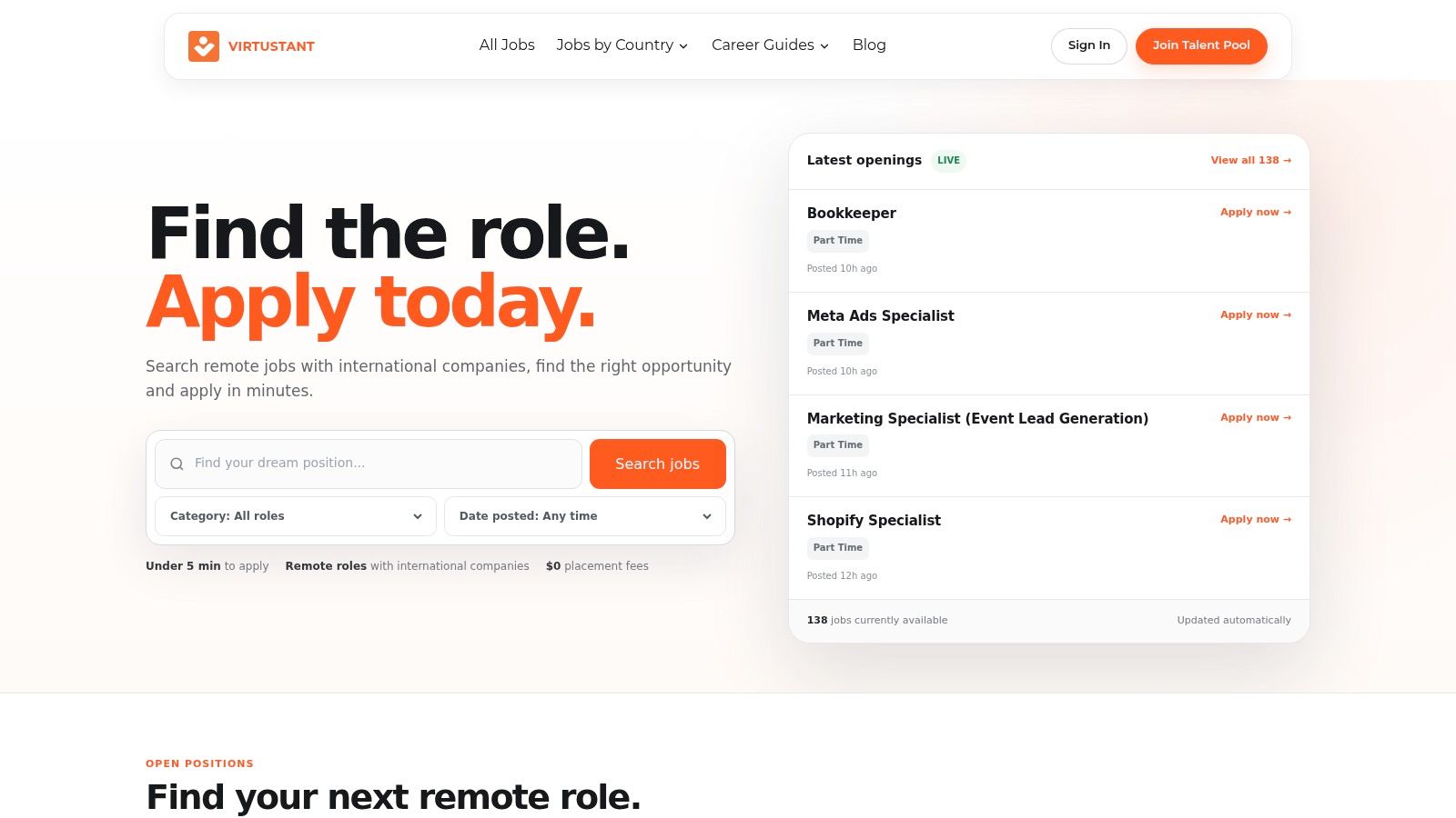 Virtustant Jobs
