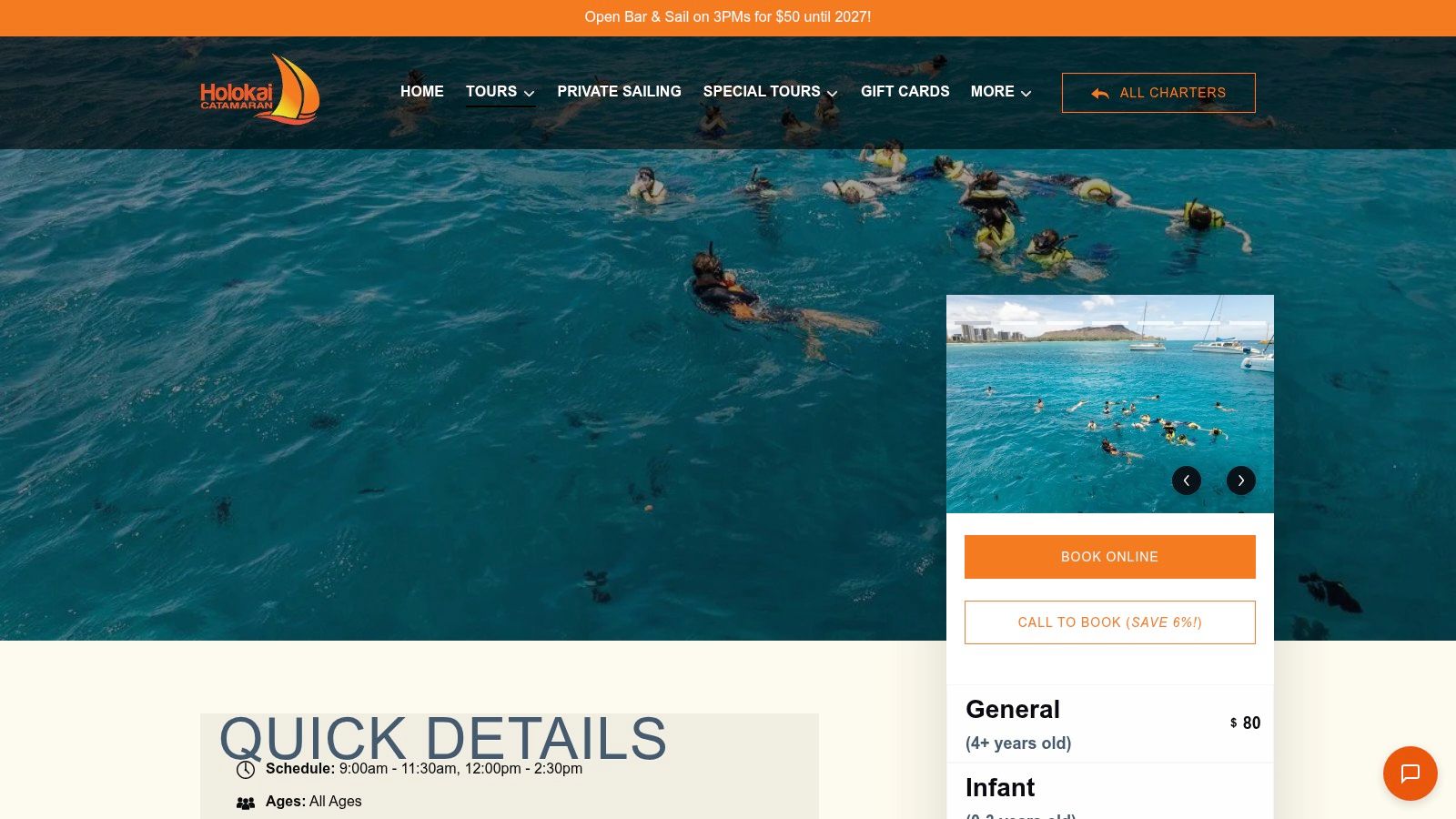 Holokai Catamaran – Turtle Canyon Snorkel