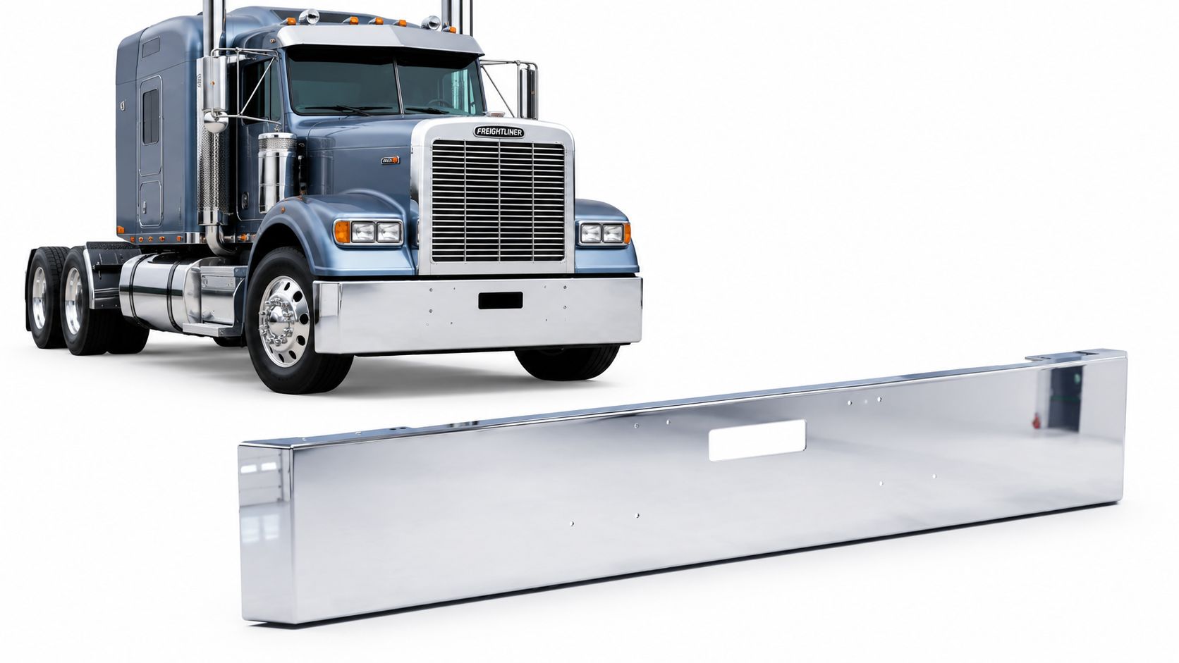 Chrome bumper for Freightliner Classic
