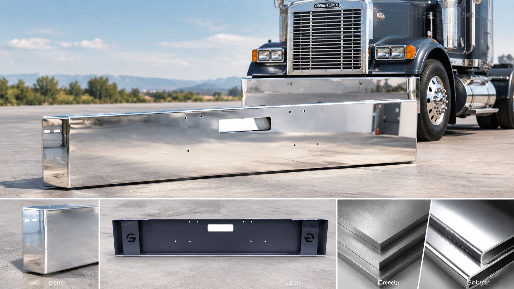 Chrome bumper for Freightliner Classic