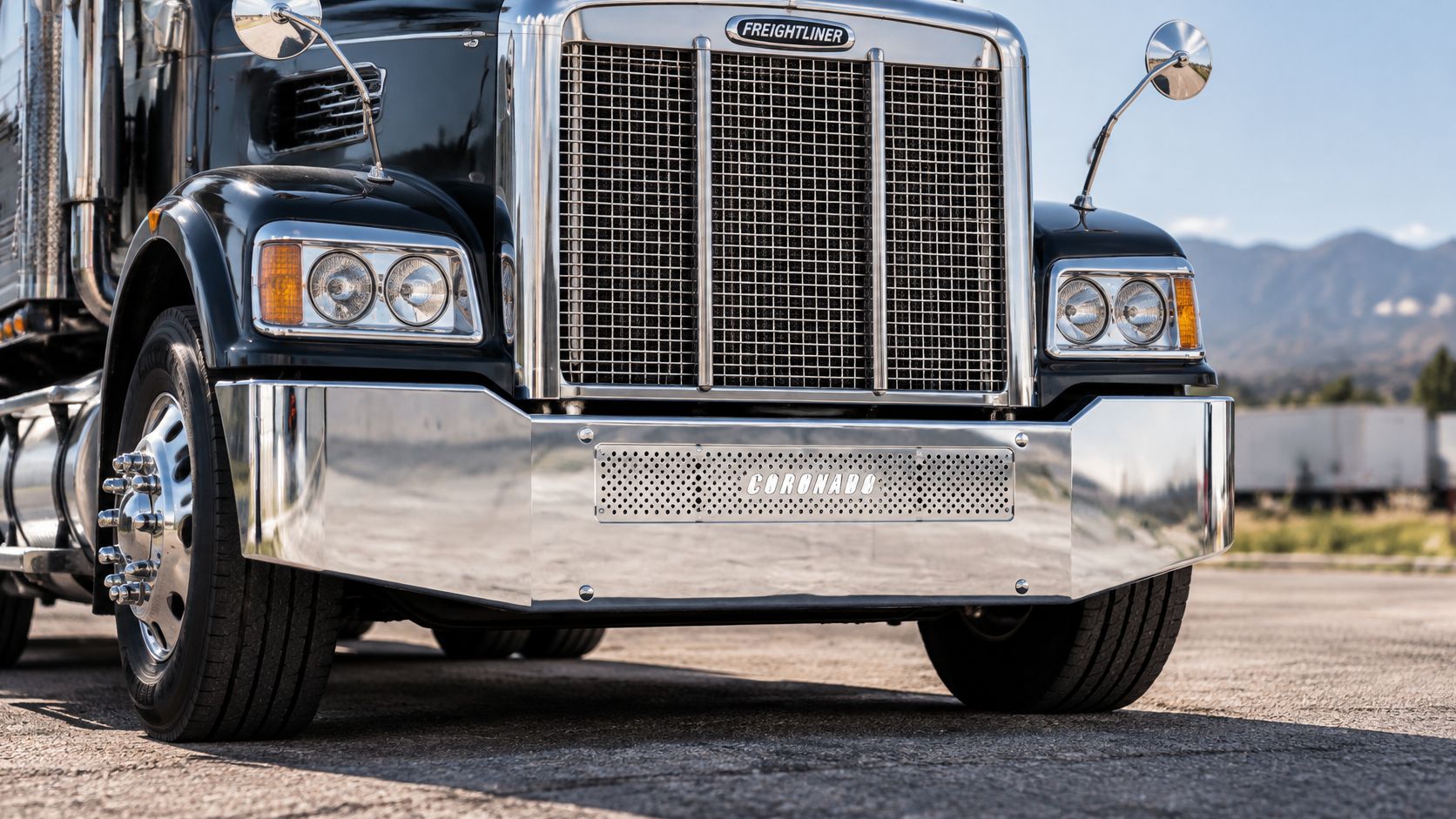 Chrome bumper for Freightliner Coronado (2002–2009)