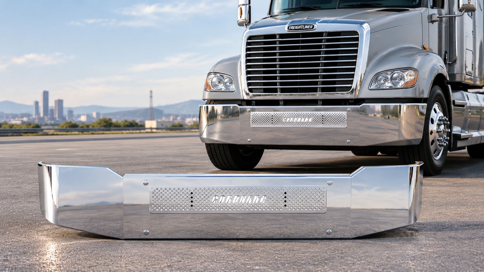 Chrome bumper for Freightliner Coronado (2002–2009)