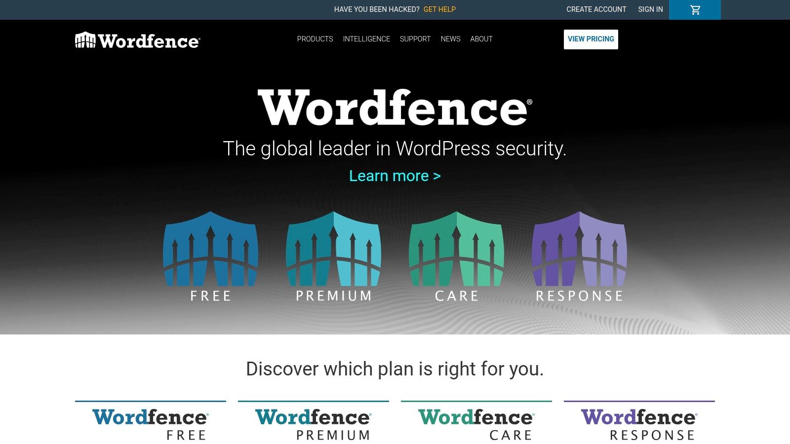 Wordfence security dashboard showing firewall and scan statistics
