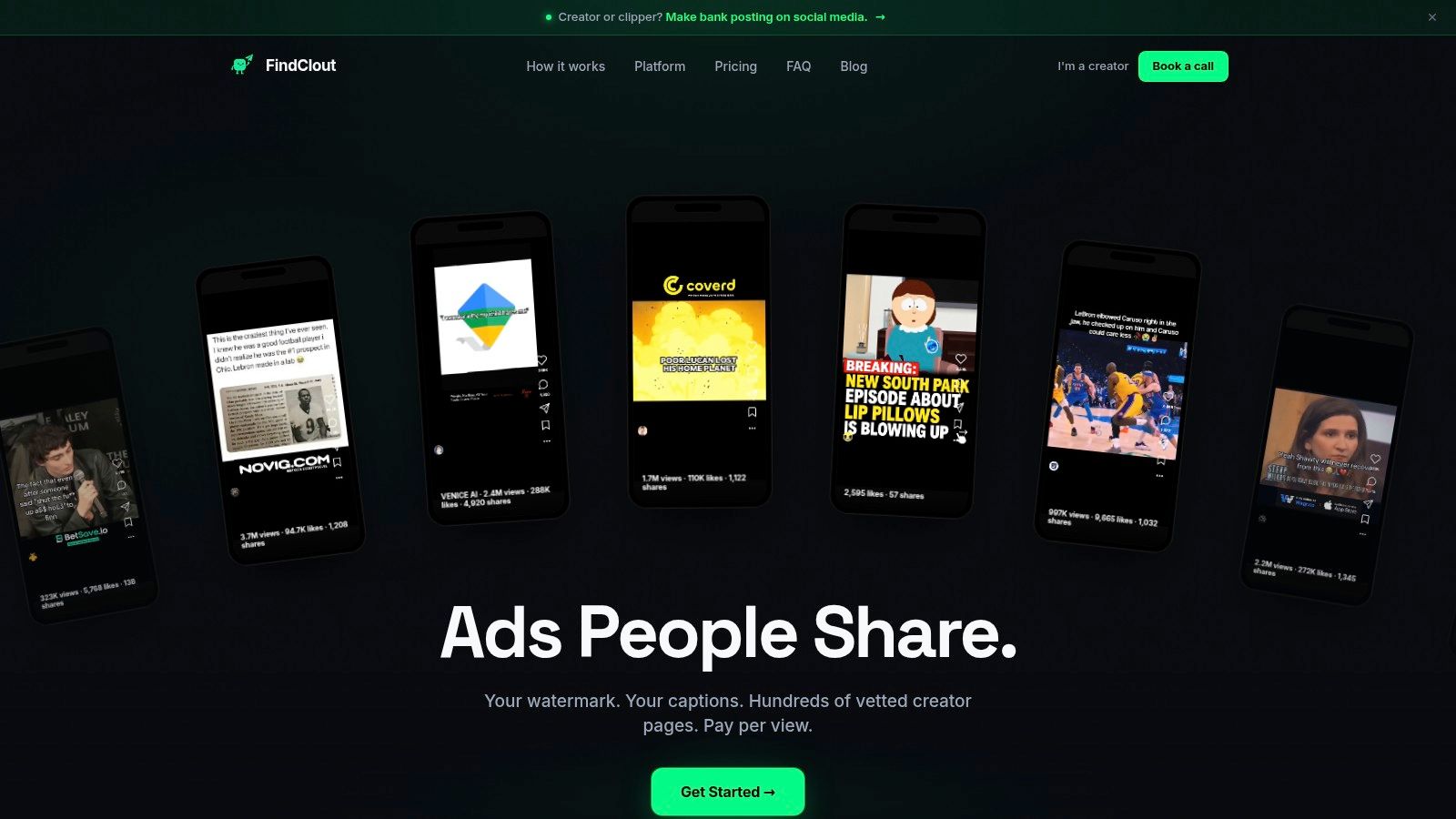 Screenshot from https://findclout.com