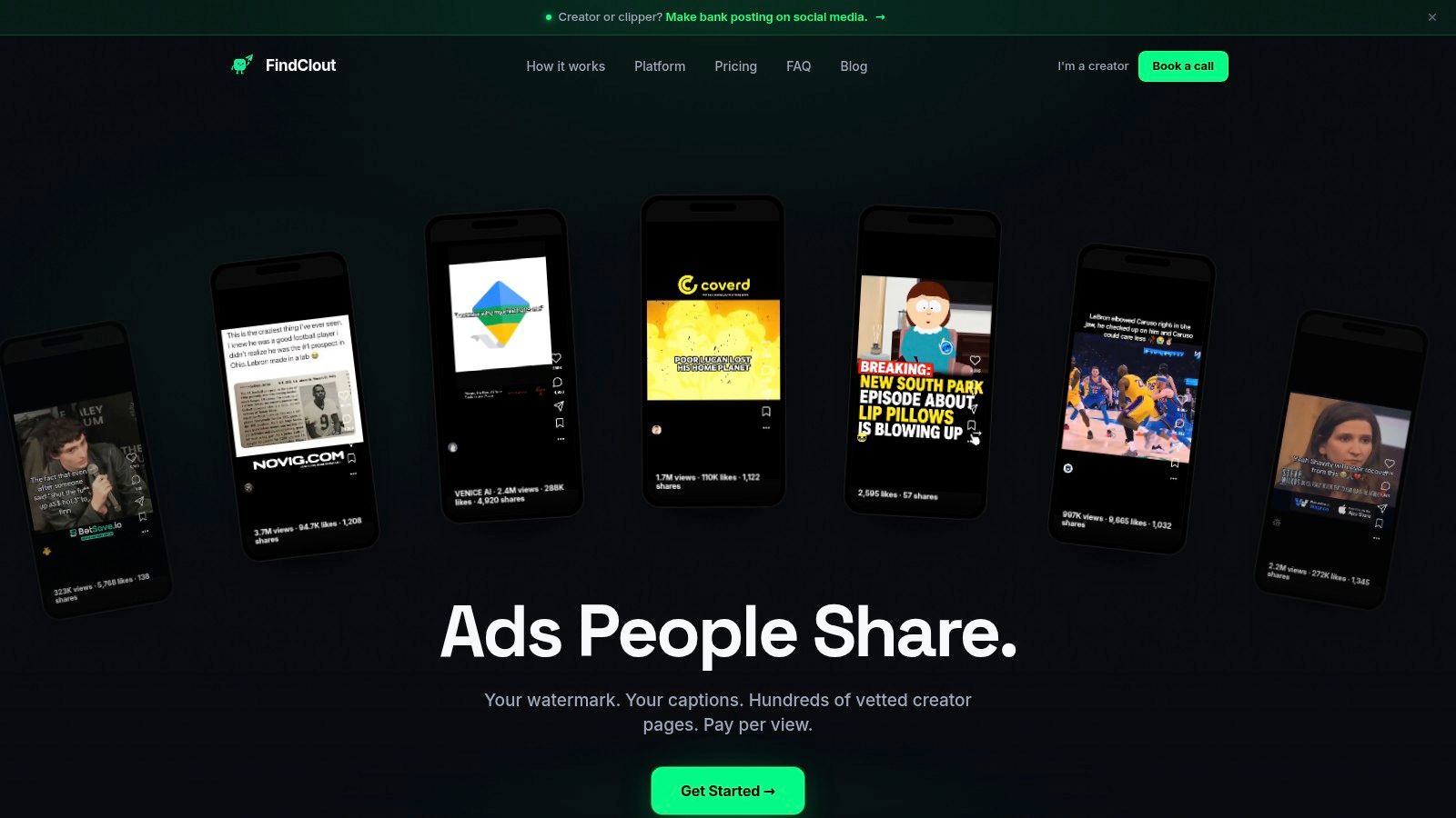 Screenshot from https://findclout.com