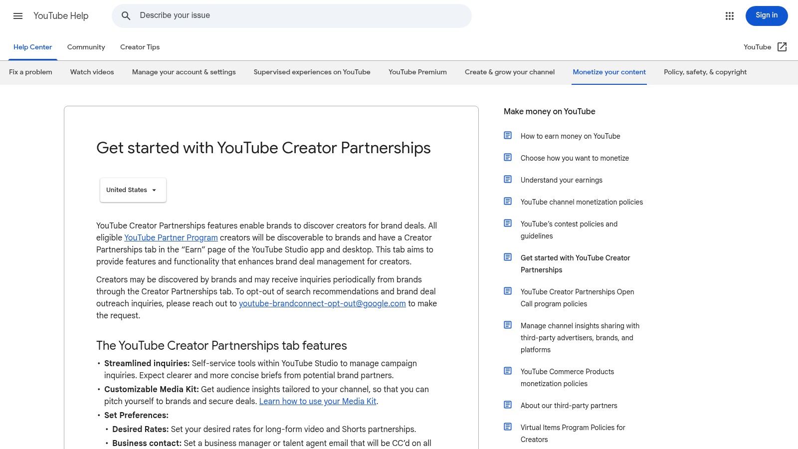 YouTube Creator Partnerships, formerly YouTube BrandConnect