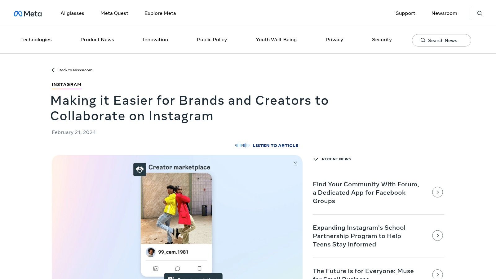 Instagram Creator Marketplace from Meta