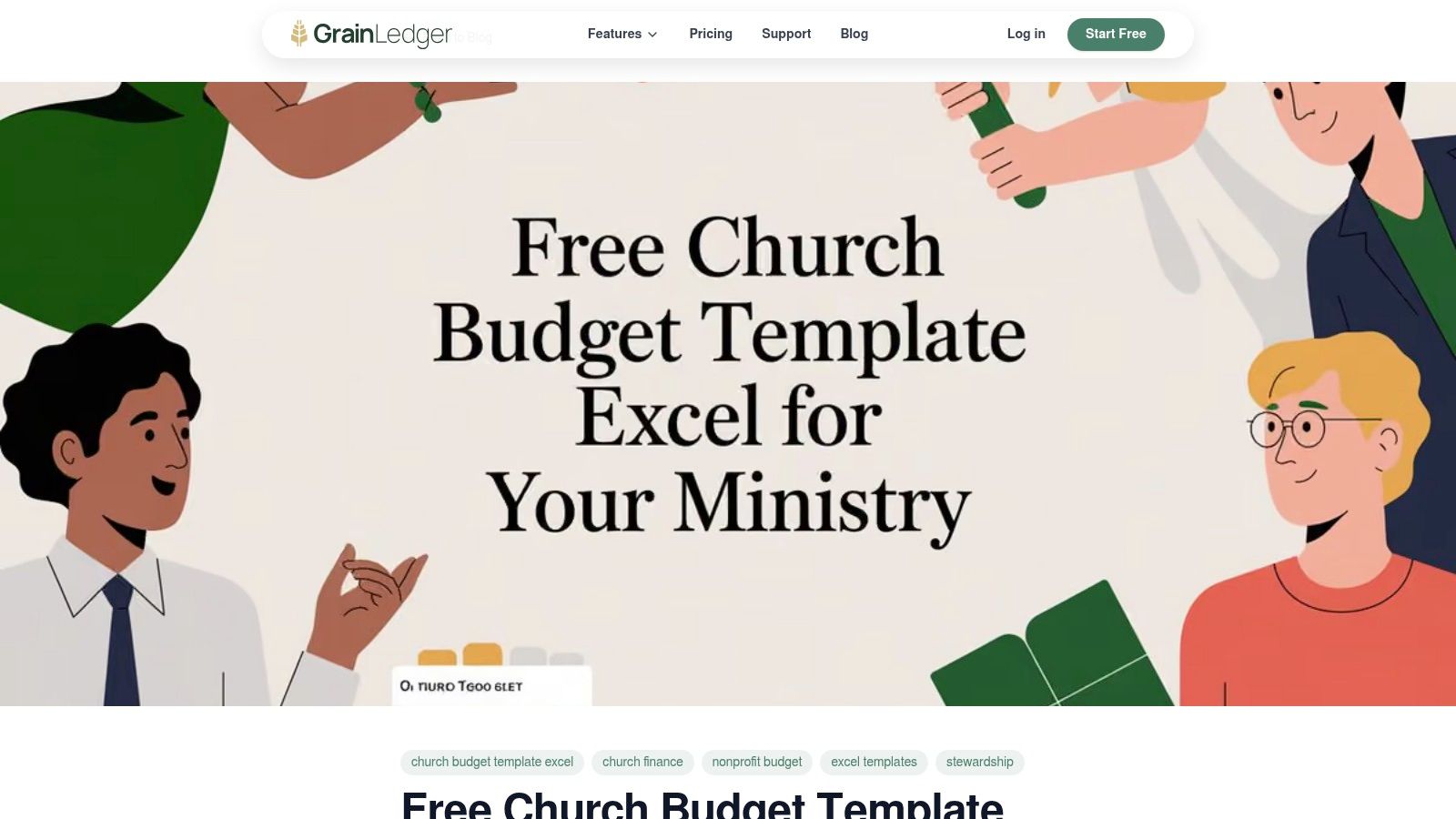 Grain Ledger, Free Church Budget Template Excel