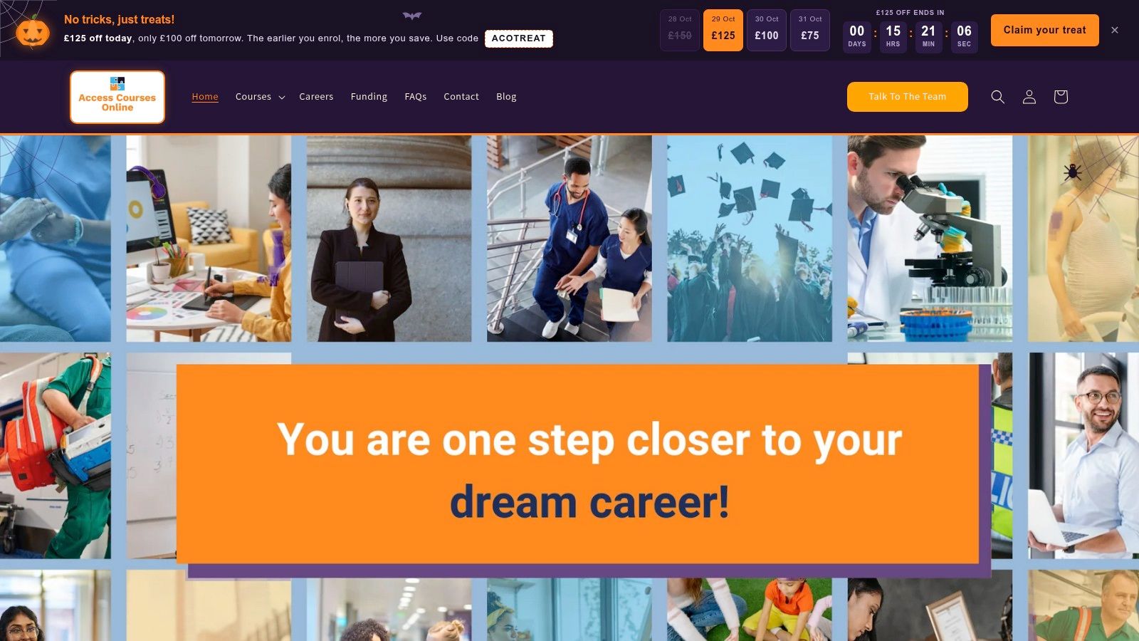 Screenshot from https://accesscoursesonline.com