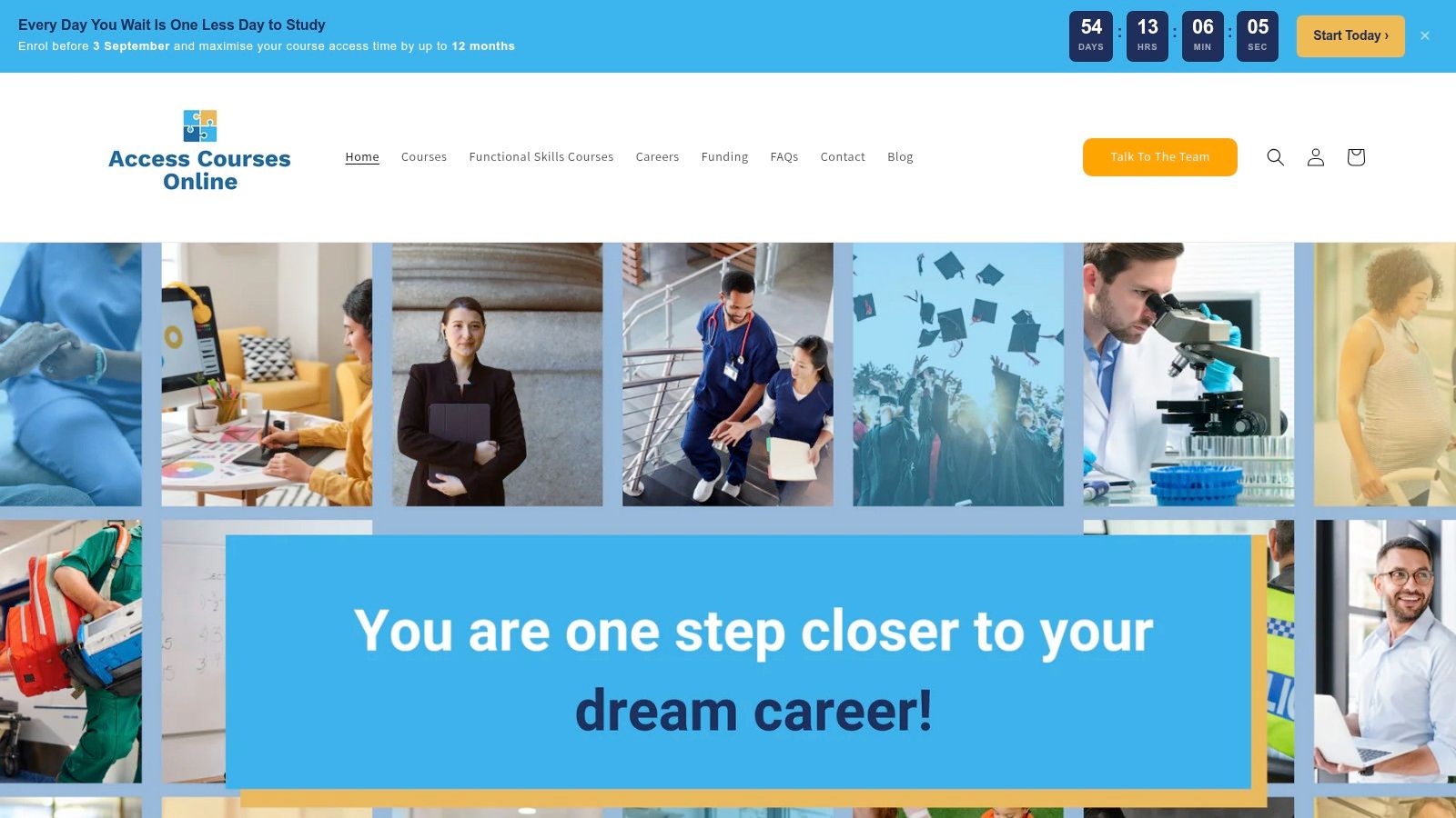 Screenshot from https://accesscoursesonline.com