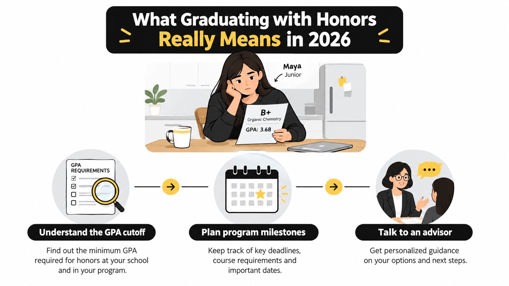 A guide for college students on how to achieve graduation with honors by planning and seeking guidance.