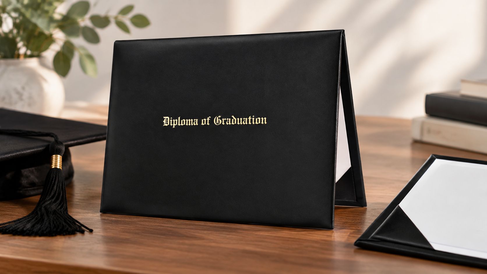 Black Imprinted Diploma Cover - High School Diploma Covers