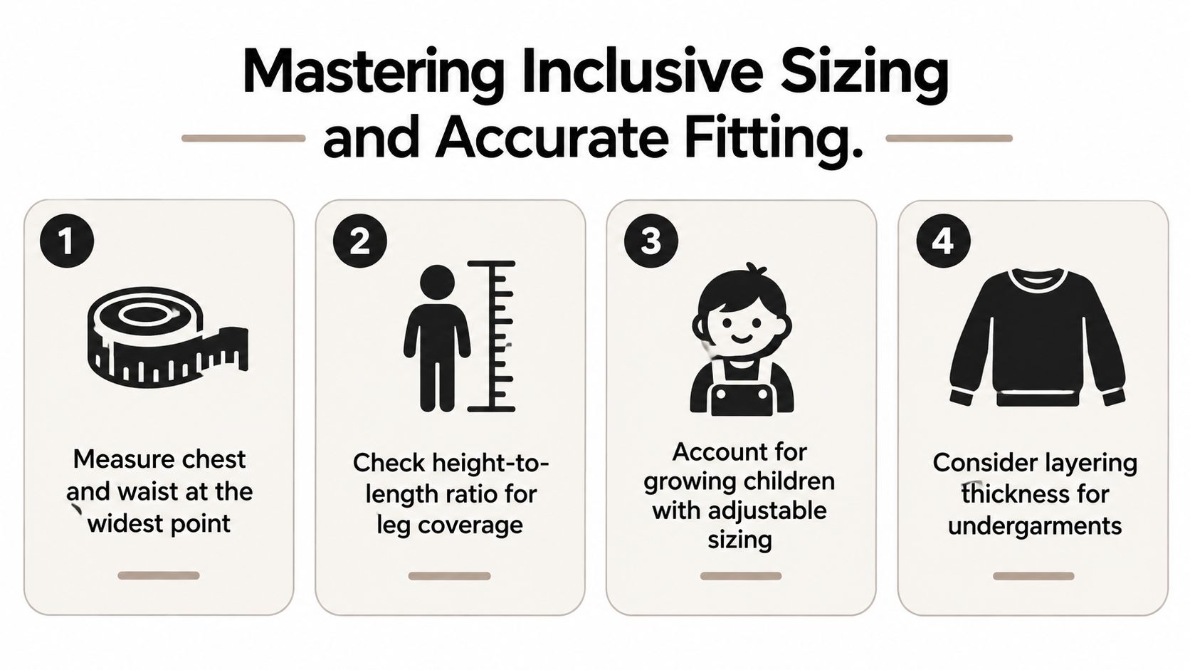 A guide infographic on mastering inclusive sizing and accurate fitting for children's choir robes and garments.
