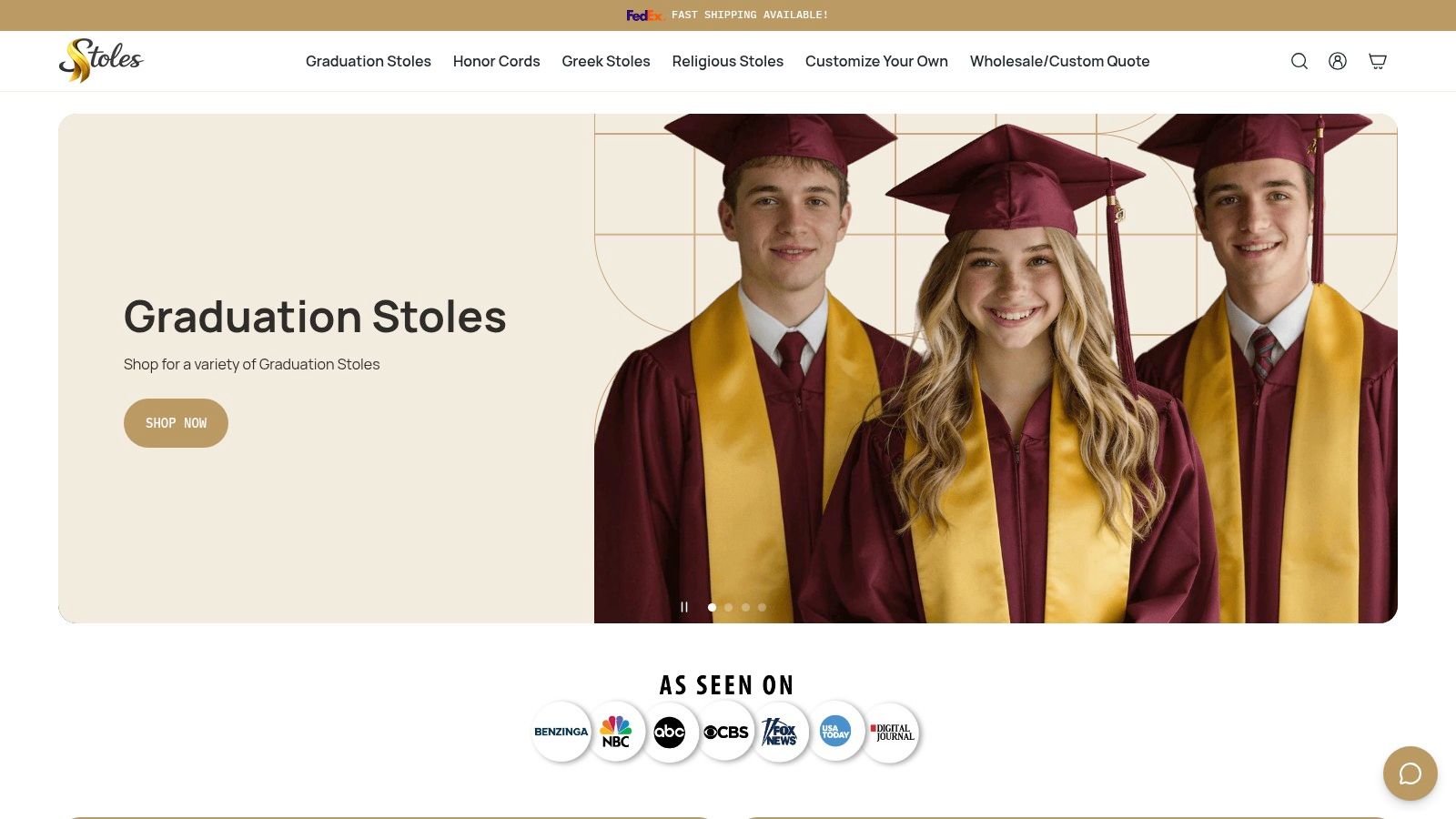 Screenshot from https://www.stoles.com