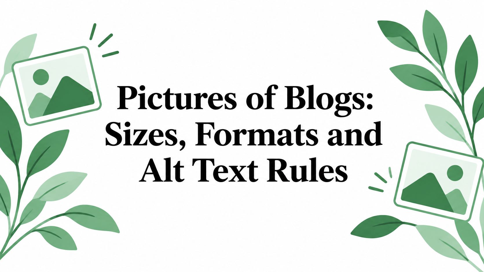 Pictures of Blogs: Sizes, Formats and Alt Text Rules