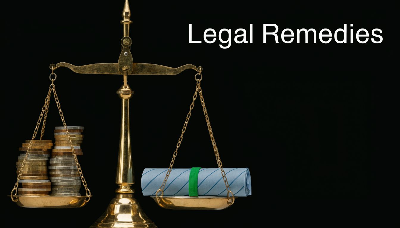 A golden balance scale comparing a stack of coins and a rolled document against black background.