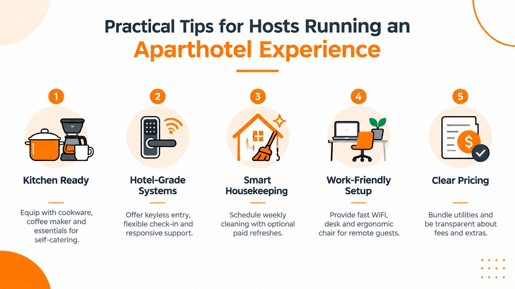 Tipps für Gastgeber zur Verbesserung des Aparthotel-Erlebnisses.
