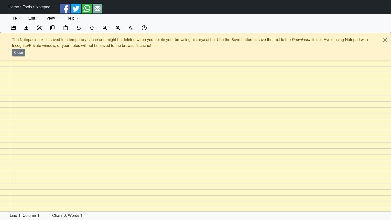 RapidTables Notepad