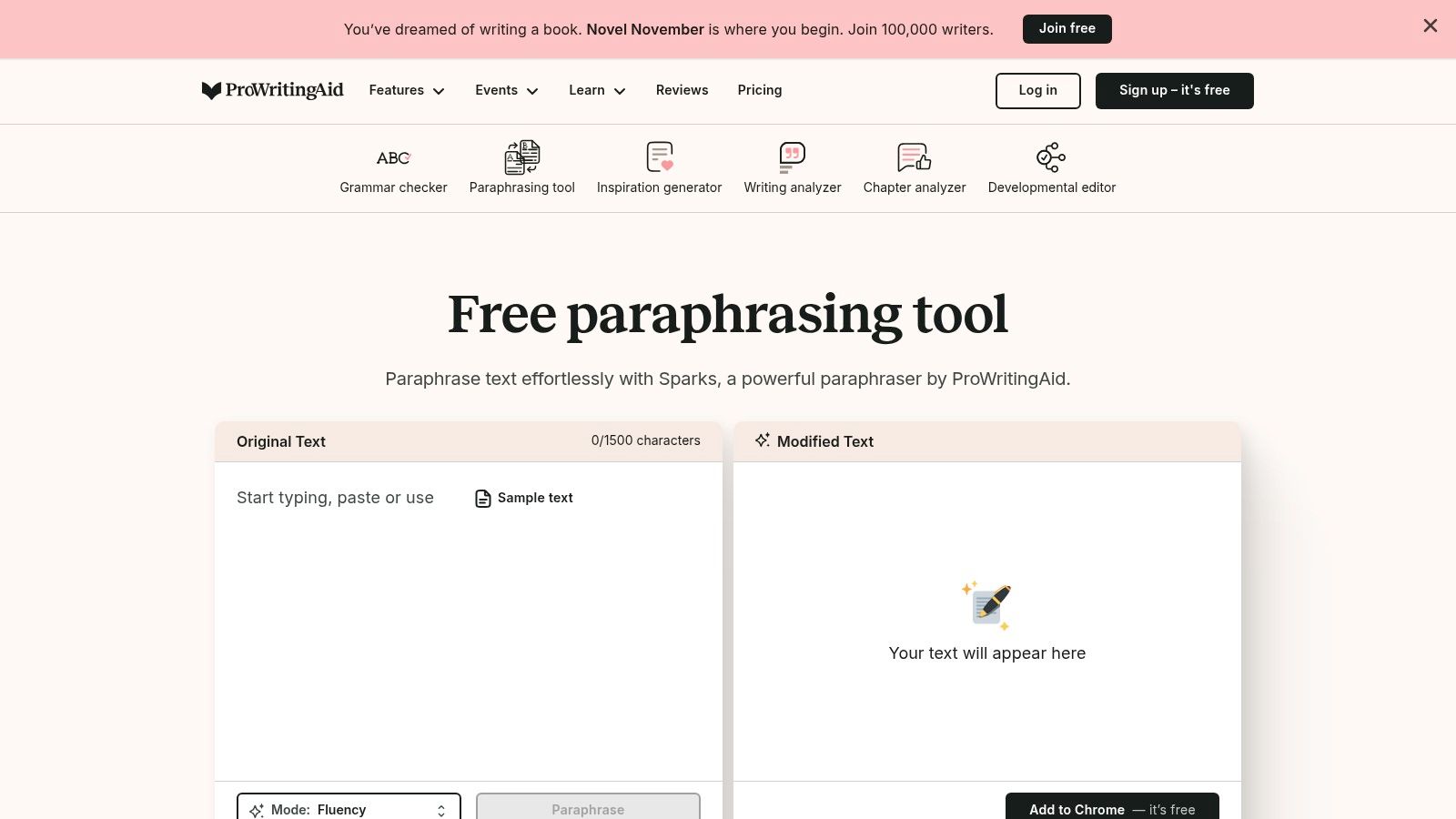 ProWritingAid Paraphrasing Tool