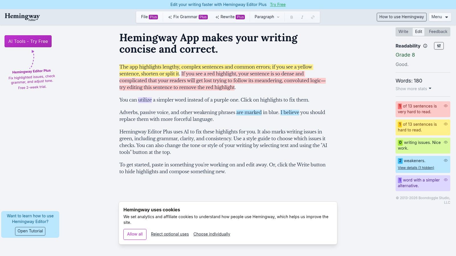 Hemingway Editor