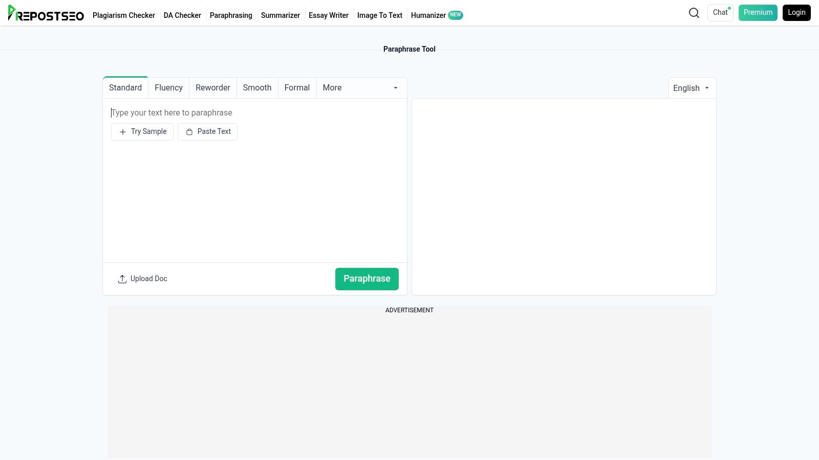 PrePostSEO Paraphrasing Tool