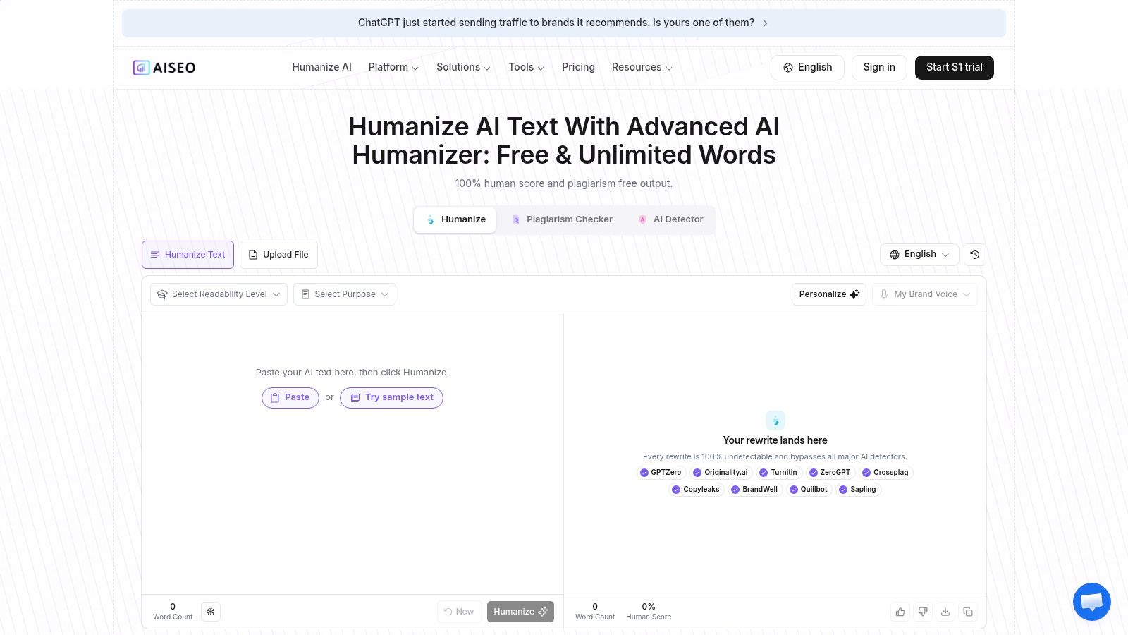 AISEO, Humanize AI Text