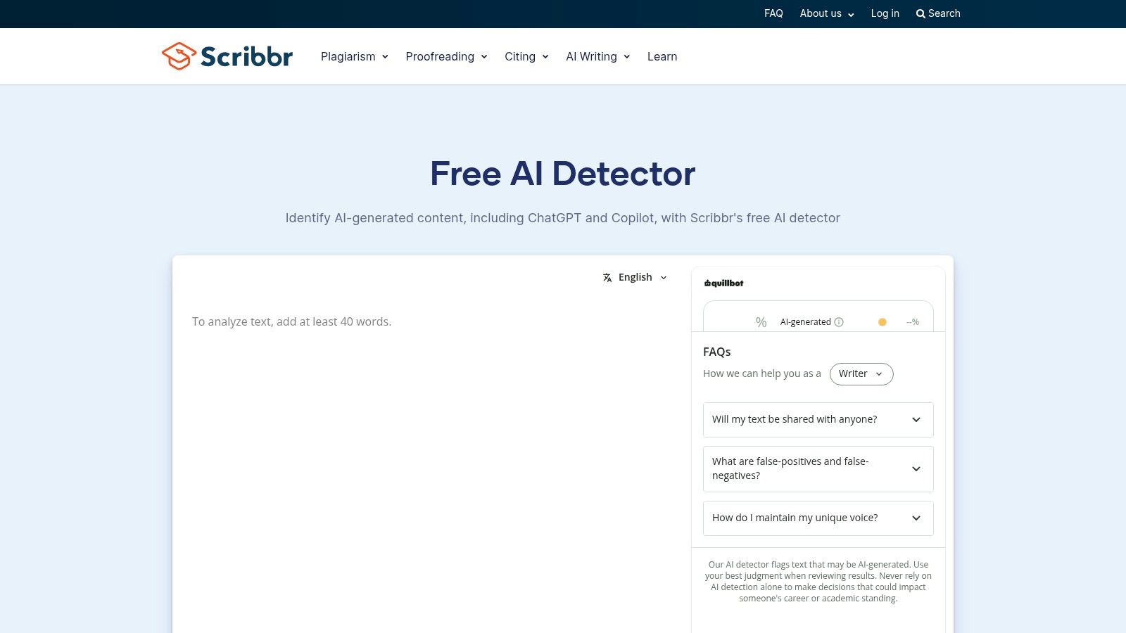 Scribbr AI Detector