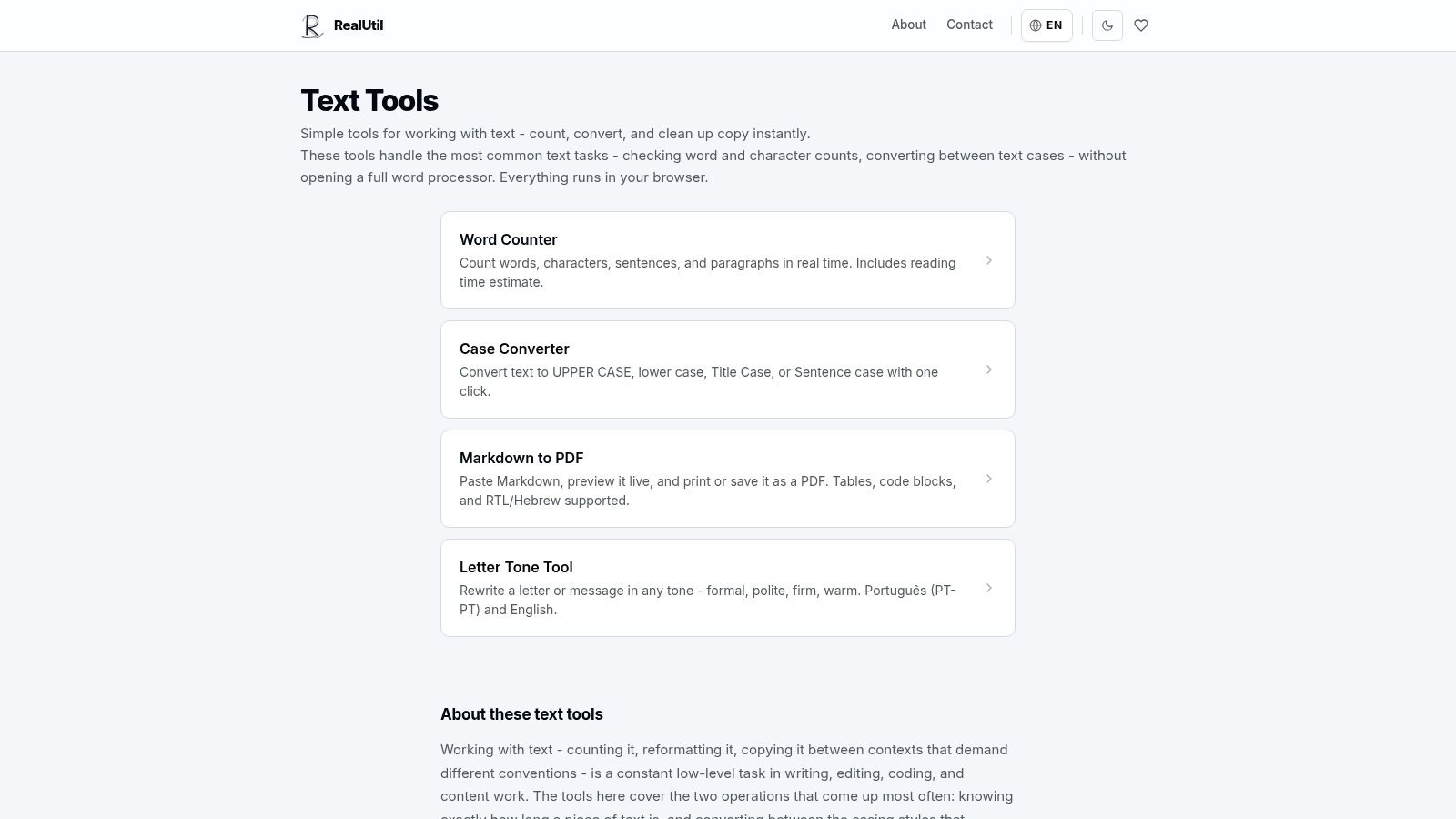 RealUtil Text Tools