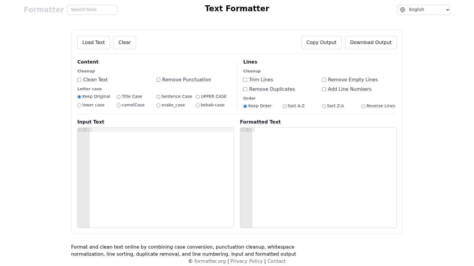 Formatter.org Text Formatter