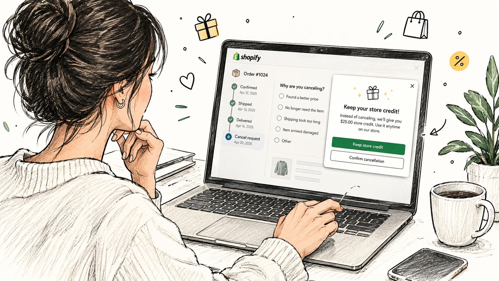 Screenshot from https://cdn.mayraapps.com/guides/shopify-cancel-deflection-status-page.png