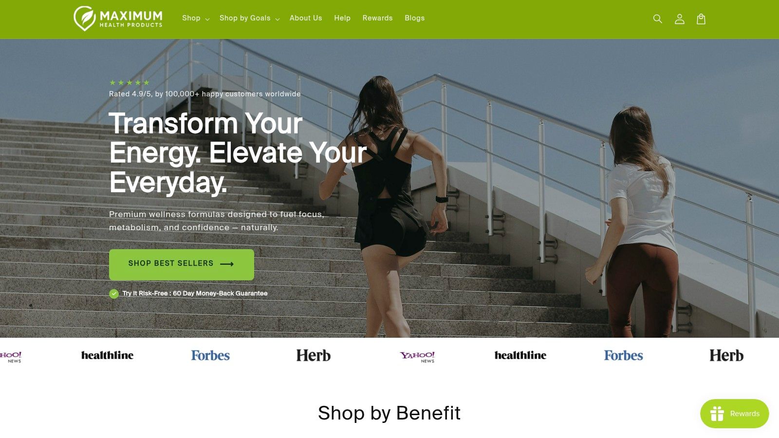 Screenshot from https://maximumhealthproducts.com