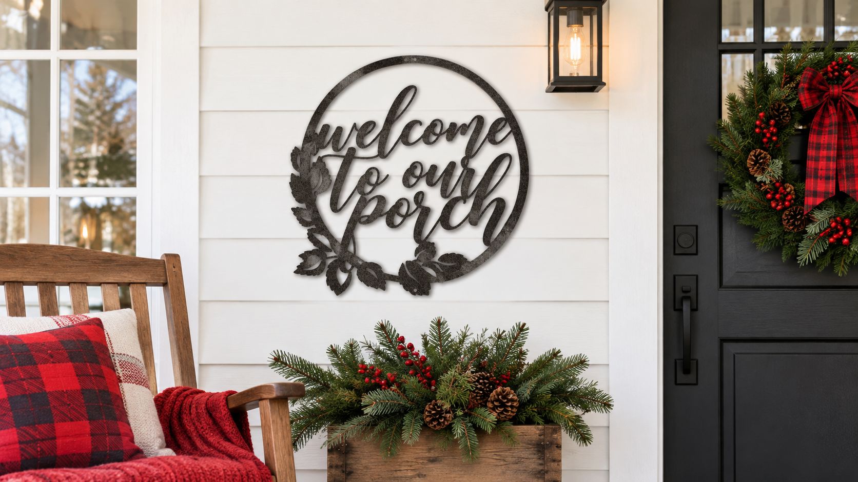 Welcome to our Porch Metal Sign