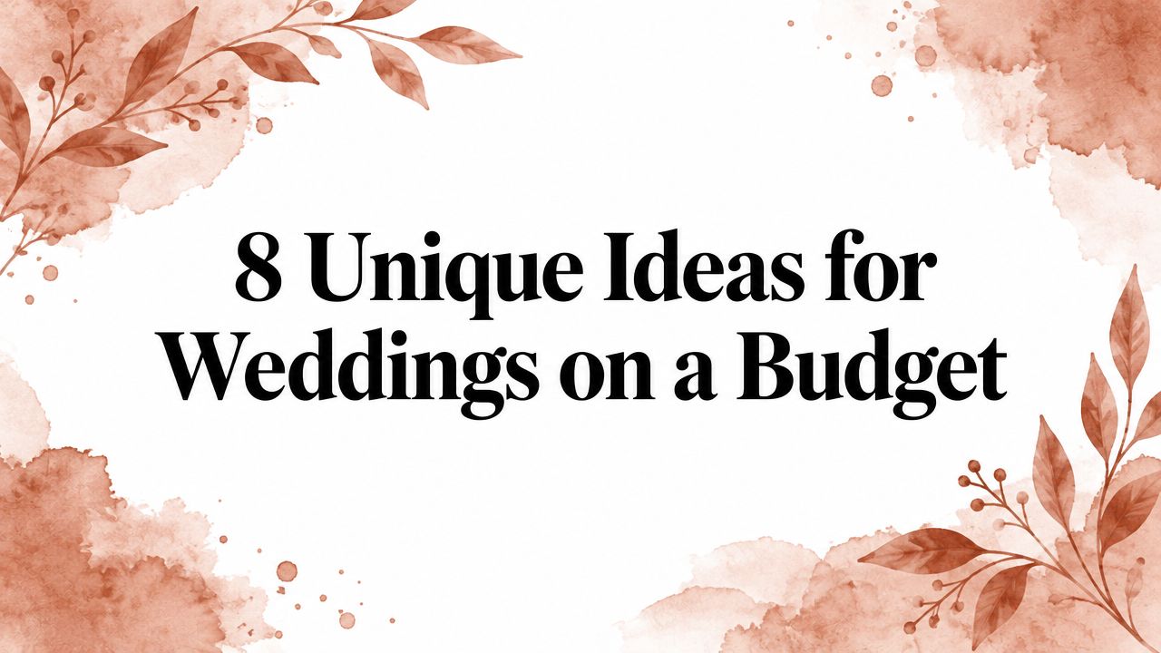 8 Unique Ideas for Weddings on a Budget