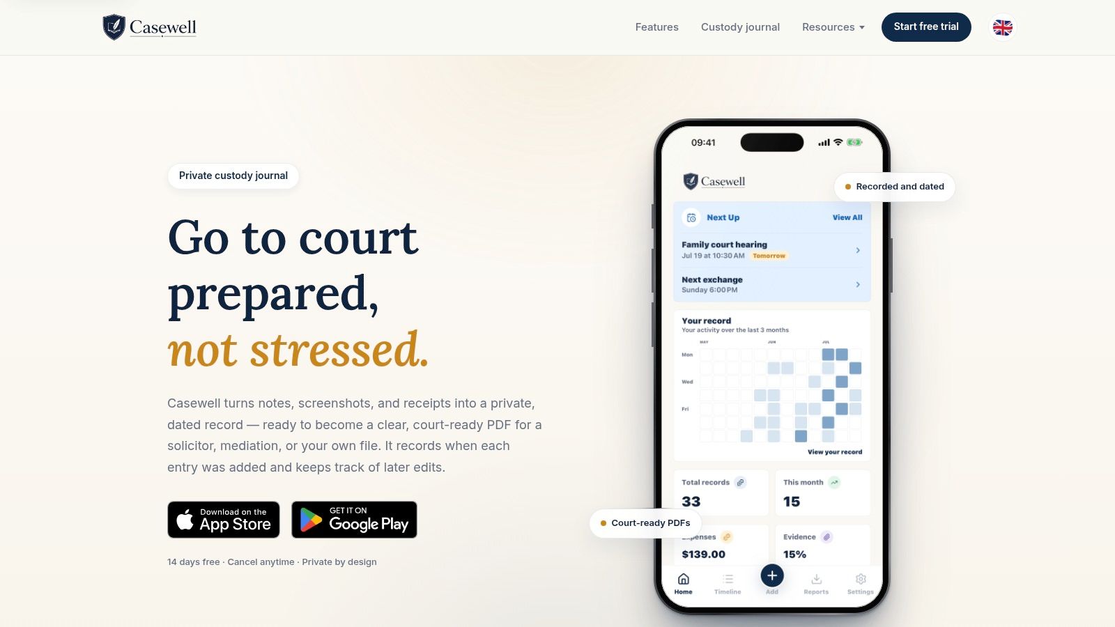 Screenshot from https://getcasewell.com