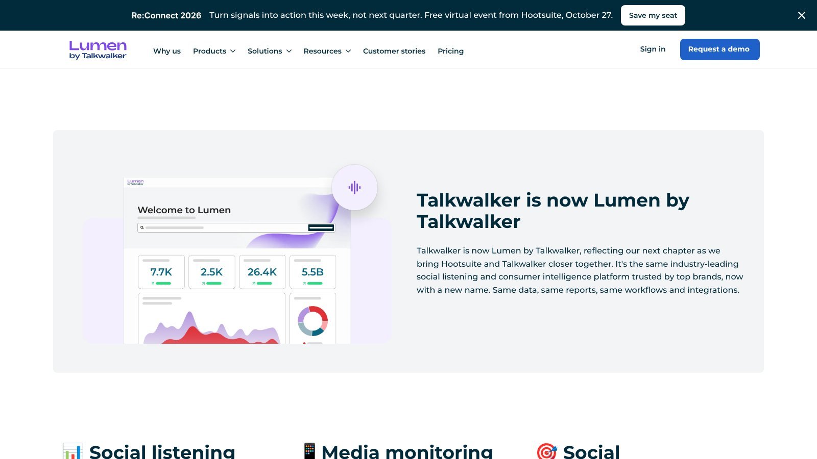 Lumen by Talkwalker social listening tool