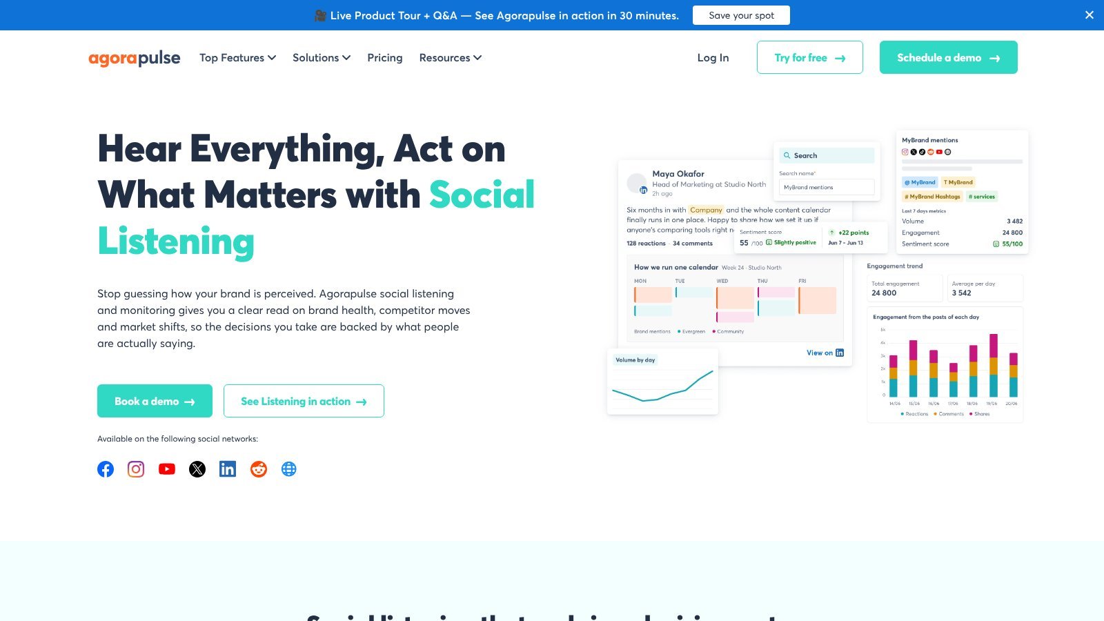 Agorapulse Listening social listening tool