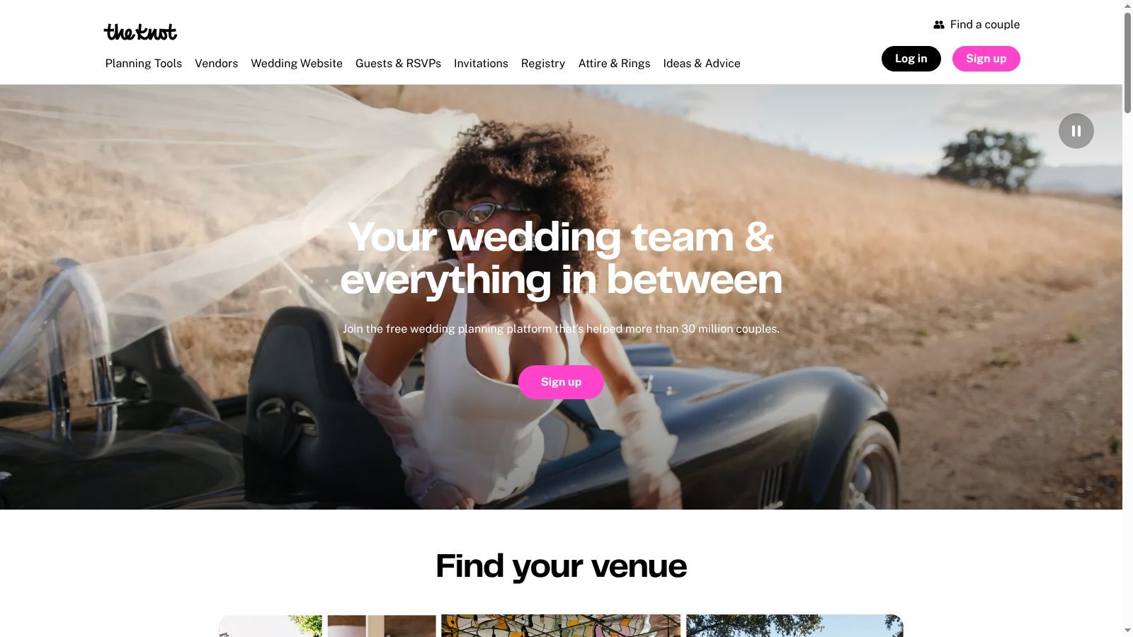 The Knot homepage