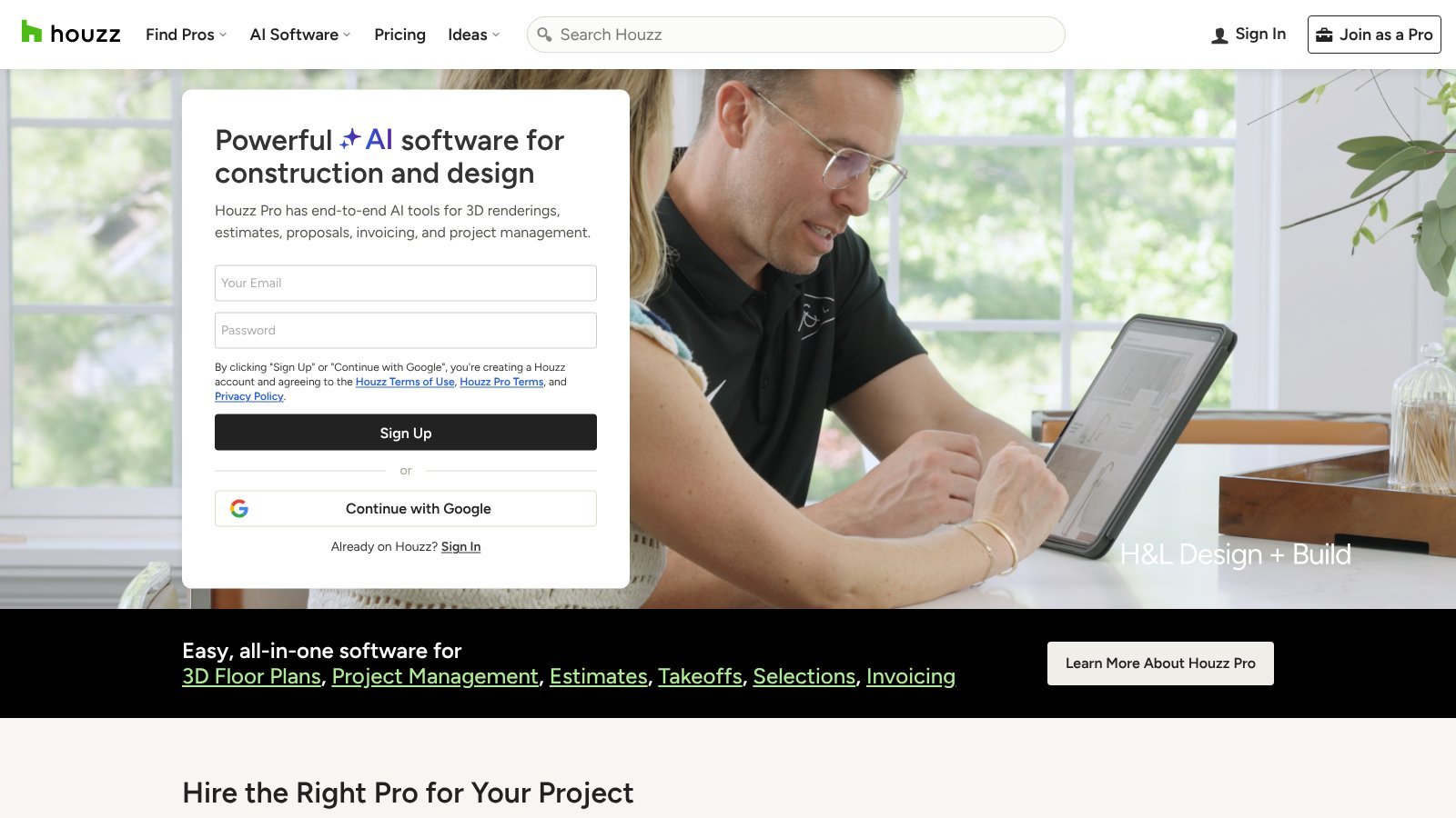 Houzz homepage