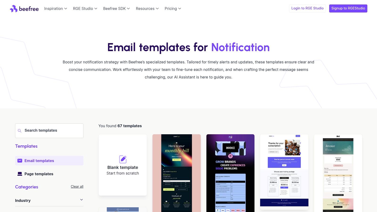 Beefree (BeeFree) – Notification Template Gallery