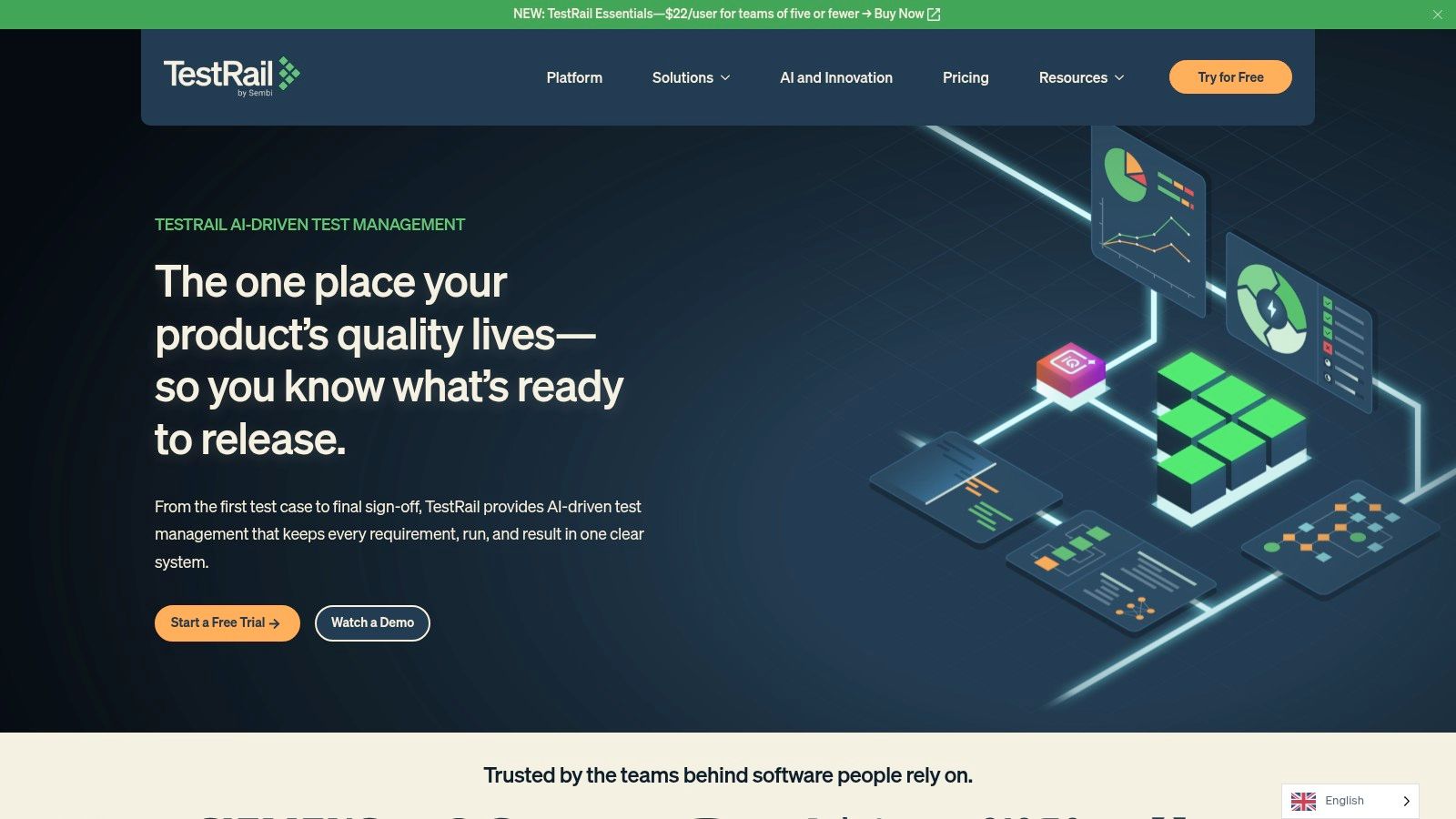 TestRail software dashboard